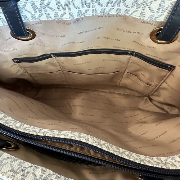 Michael Kors White and Blue Monogram Tote - Picture 7 of 7